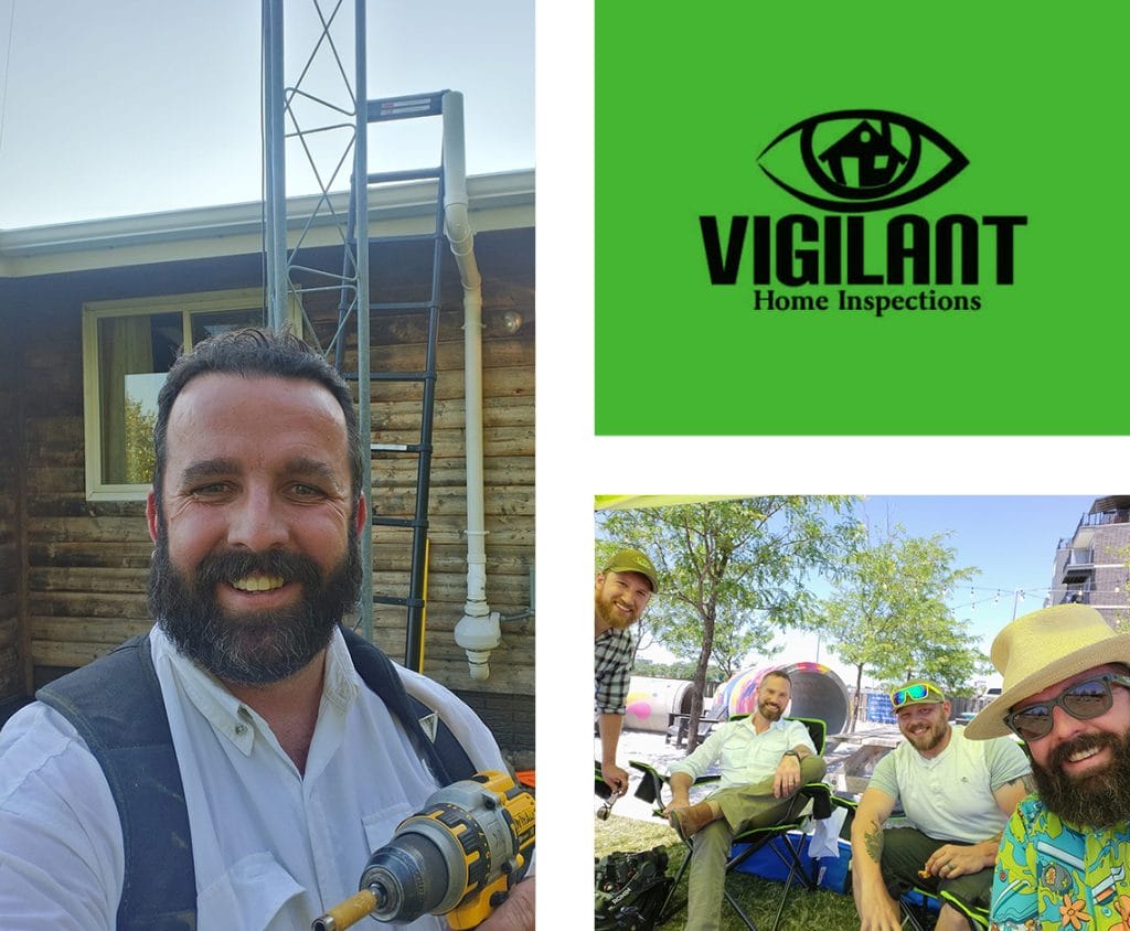 Vigilant Home Inspections team with equipment and logo